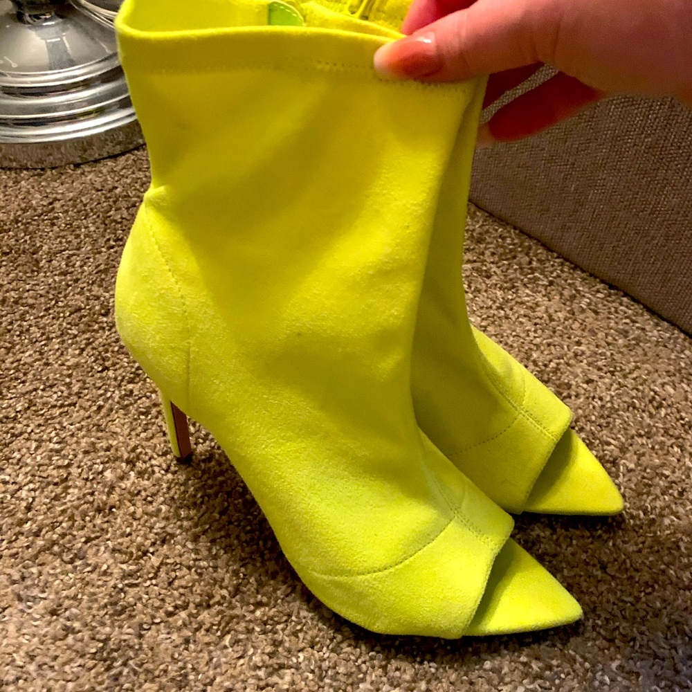 Neon Yellow Booties